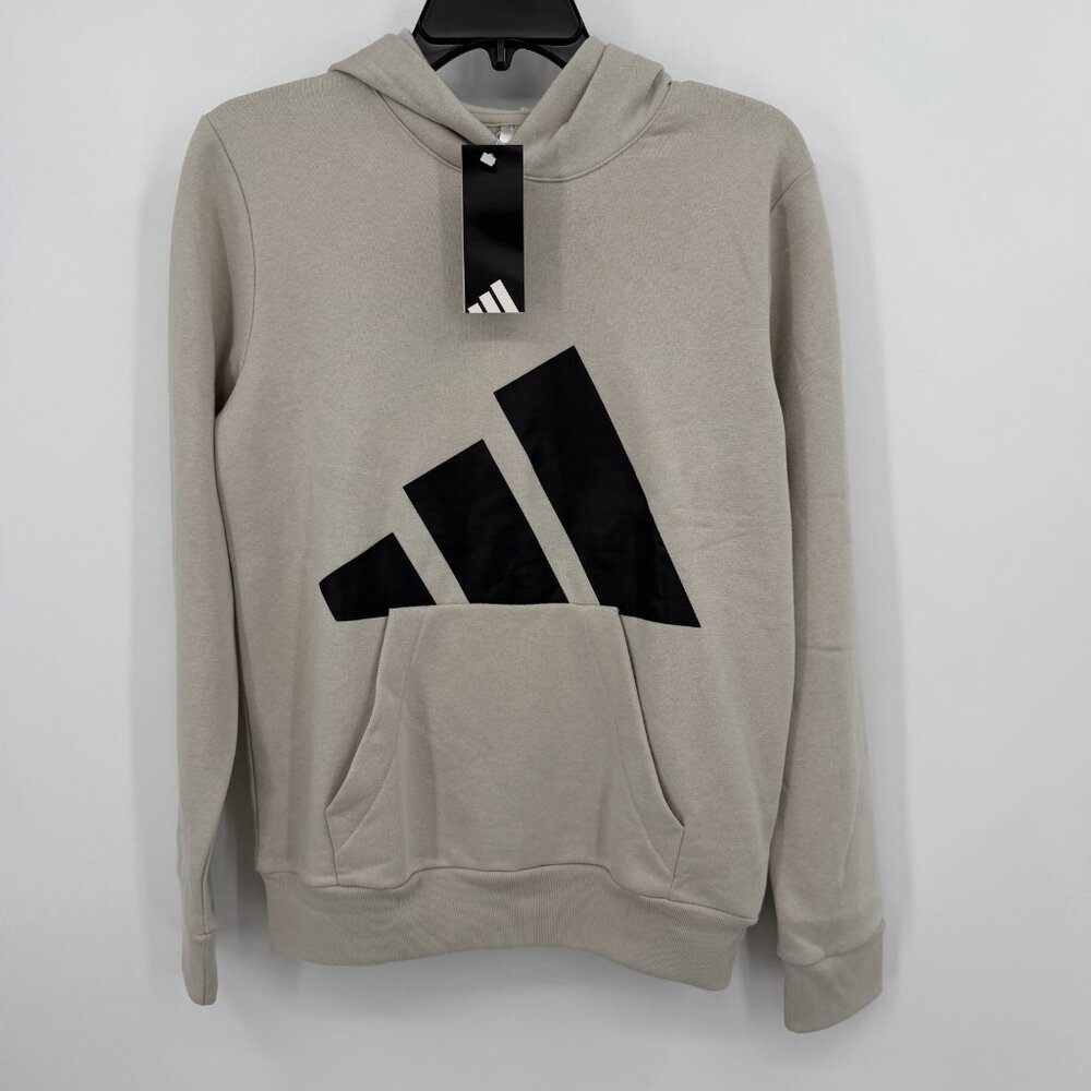 Adidas Boys Essential Big Logo Pullover Hoodie Sweatshirt L/14-16 Natural Fleece